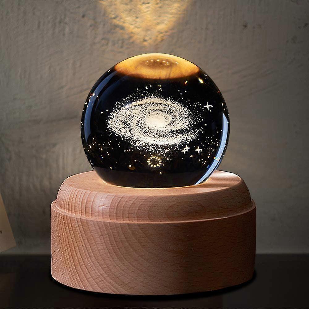 Music Box 3D Crystal Music Boxes,Luminous Rotating Ball Musical Box Dimmable,Music Box Gift for babies, Christmas Birthday Decoration - Image 1