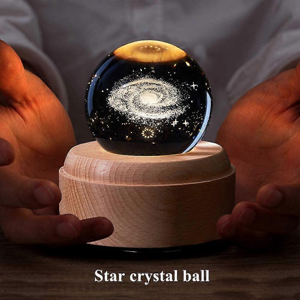 Music Box 3D Crystal Music Boxes,Luminous Rotating Ball Musical Box Dimmable,Music Box Gift for babies, Christmas Birthday Decoration - Image 4