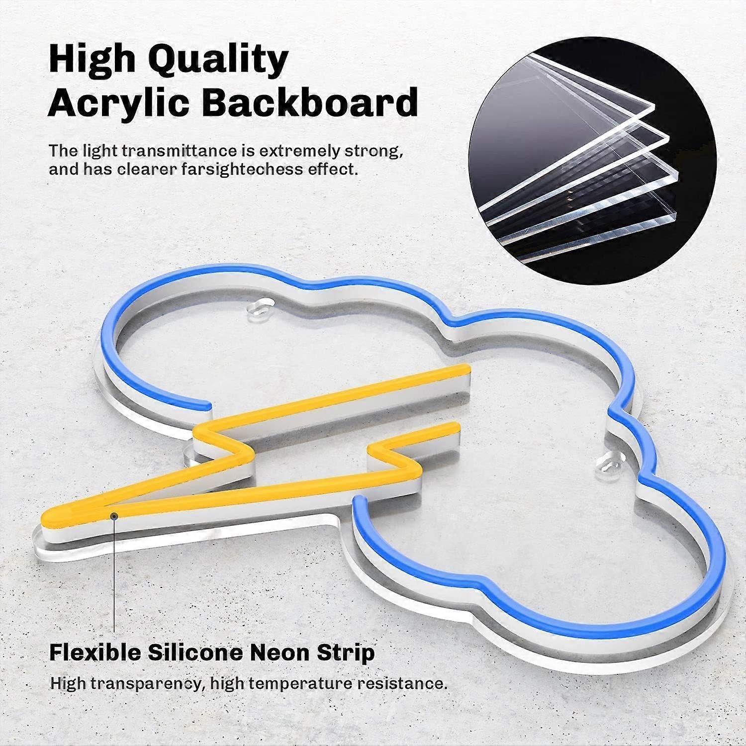 Neon Sign Acrylic Cloud Neon Battery or USB Powered Neon LED Wall Decor Neon Sign for Bedroom - Image 2