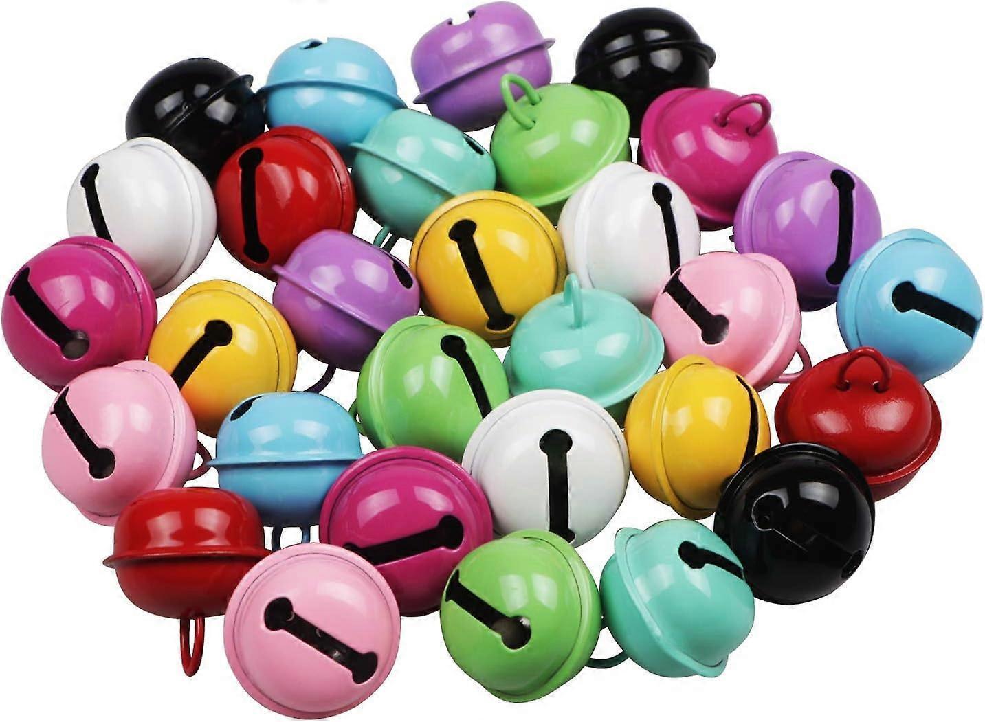 Pack of 10 22mm Small Bells, Jingle Bells, Colorful Craft Bells, Mixed Small Christmas Bells for Pets - Image 1
