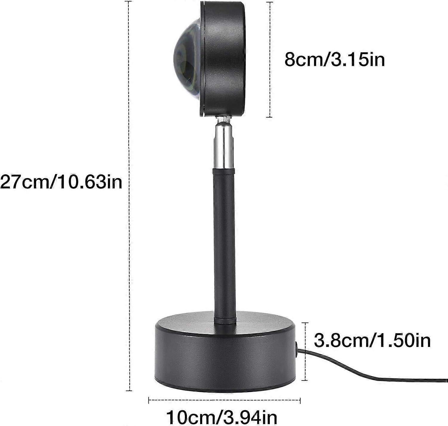 Sunset Projection Floor Lamp, Rainbow/Sunset Night Light Projector Led Light Lamp, 180-Degree Rotating Background Light - Image 4