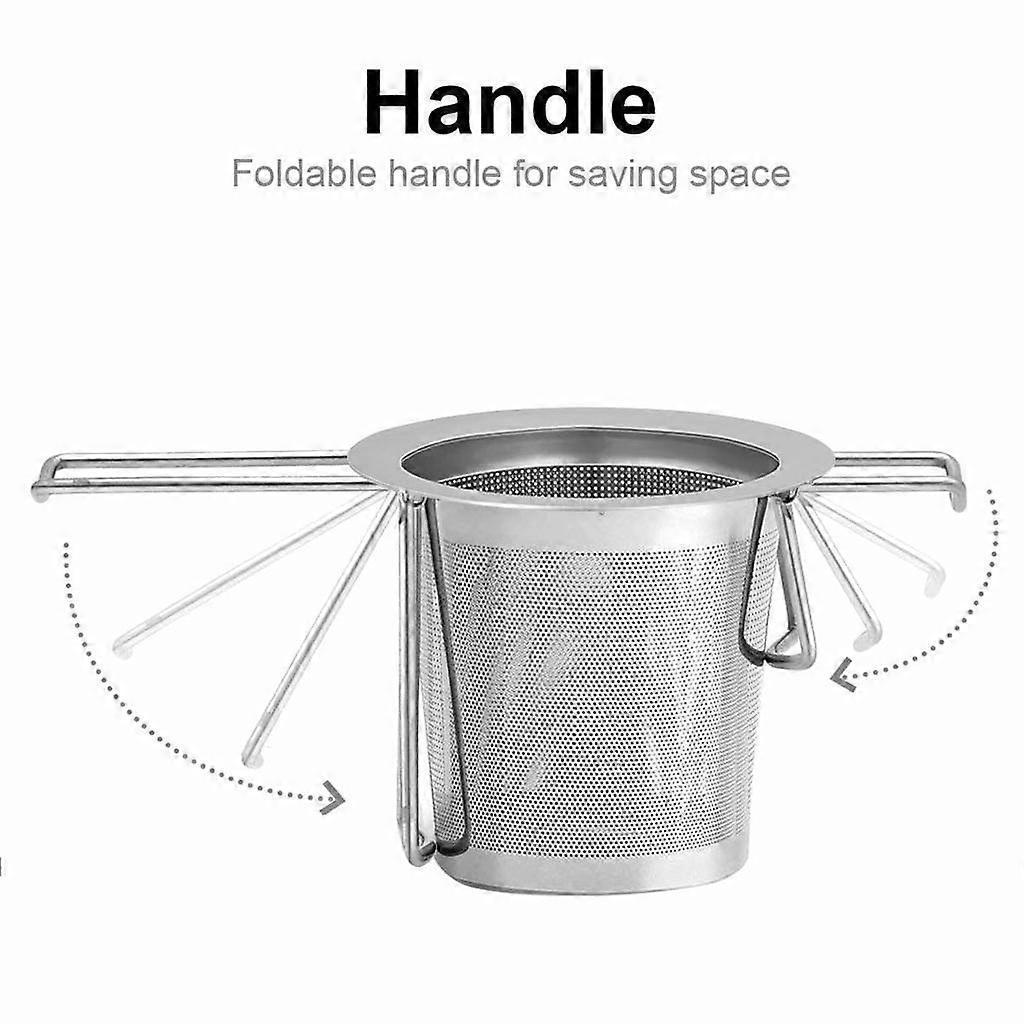 Tea Strainer Tea Filter Made of 304 Stainless Steel with Foldable Handle Design Reusable Extra Fine Mesh Strainer - Image 4
