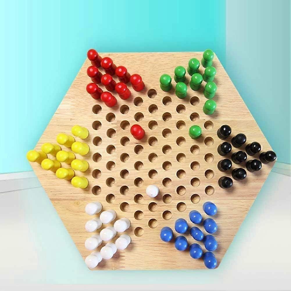 Chinese Checkers Wooden Building Board Games for babies Classic Set Halma Halma Family Strategy Pieces - Image 2