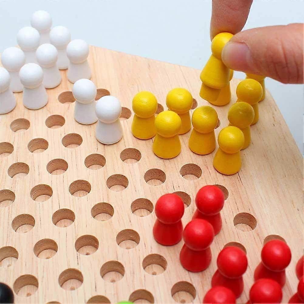 Chinese Checkers Wooden Building Board Games for babies Classic Set Halma Halma Family Strategy Pieces - Image 5