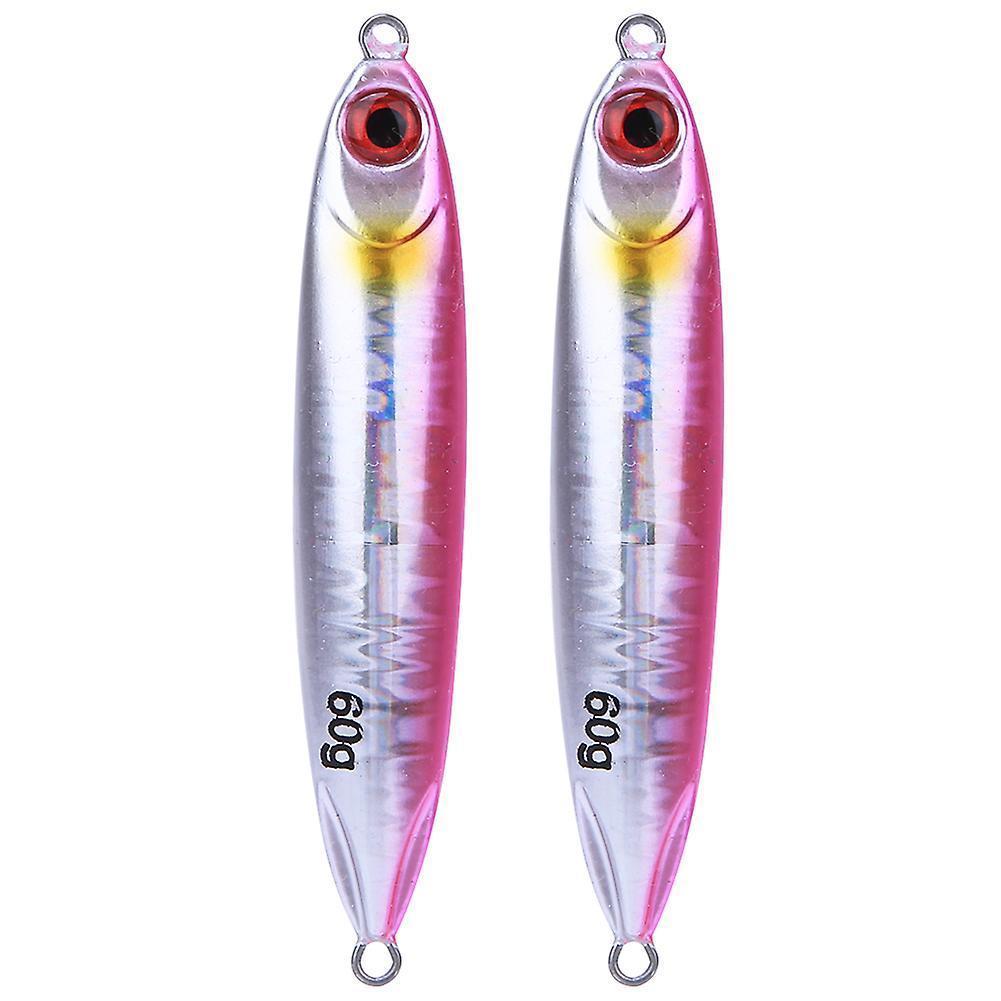 2Pcs Simulation Fish Shape Lure Bait Fishing Tackle Vivid Swimming Posturepink - Image 1