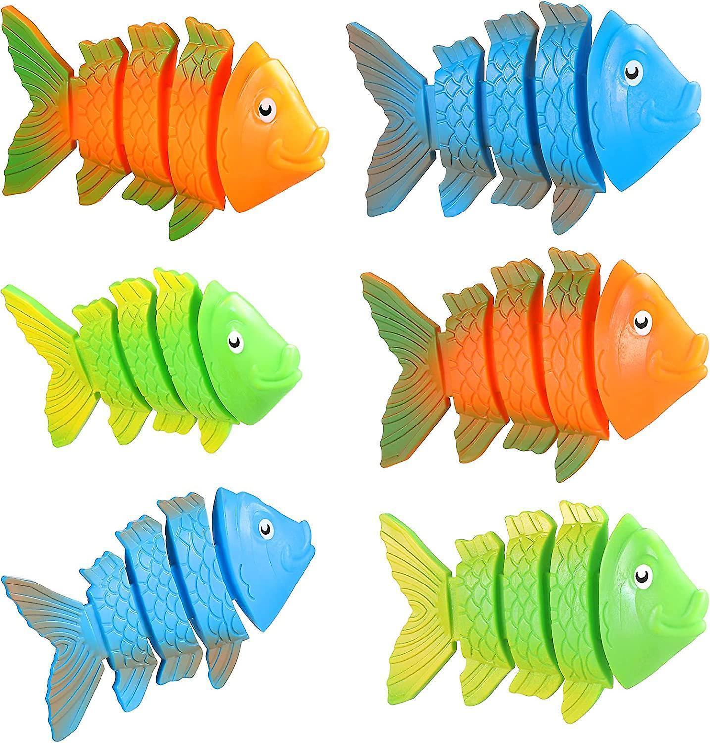 6 Pieces Sinking Fish-Shaped Swim Toys Pool Diving Toys Underwater Sinking Swimming Pool Toy - Image 1