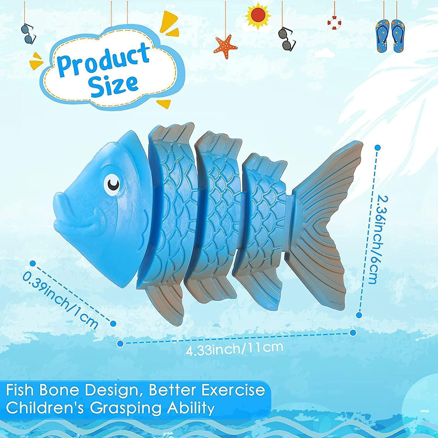 6 Pieces Sinking Fish-Shaped Swim Toys Pool Diving Toys Underwater Sinking Swimming Pool Toy - Image 2