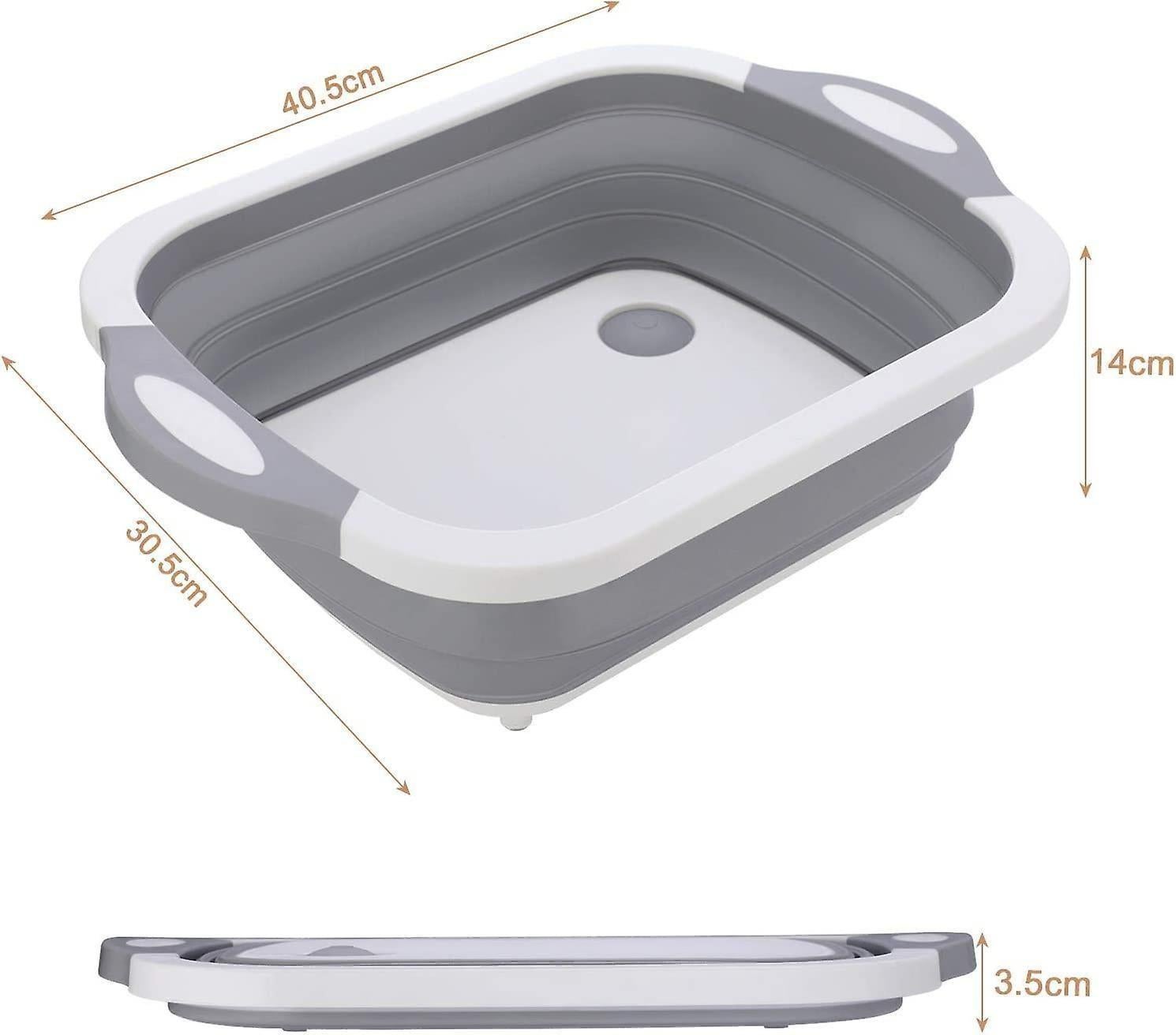 Camping Bowl 3-in-1 Portable Chopping Board Kitchen Board Drain Basket Foldable Bowl Washing Bowl - Image 2