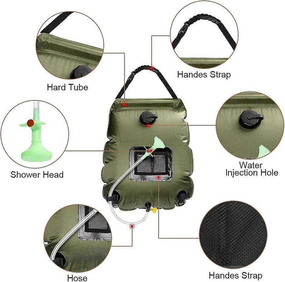 Camping Solar Shower Bag, Solar Shower Bag, Solar Camping Shower, Camping Shower Bag, Foldable Shower Bag, Switchable Shower Head for Hiking, Camping - Image 4