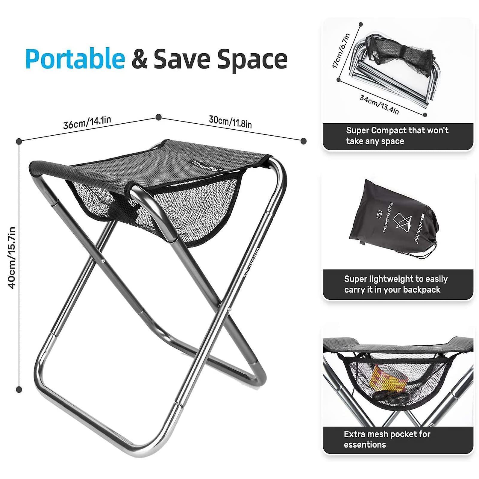 Camping Stool, Ultralight folding stool with Carrying Bag, 15.7inch for Ultralight Portable - Image 2