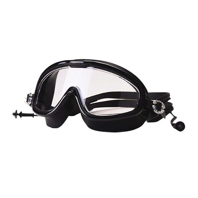 Large Frame High Grade Swim Goggles Waterproof Fogproof HD Swimming Glasses for Men Women Black - Image 1