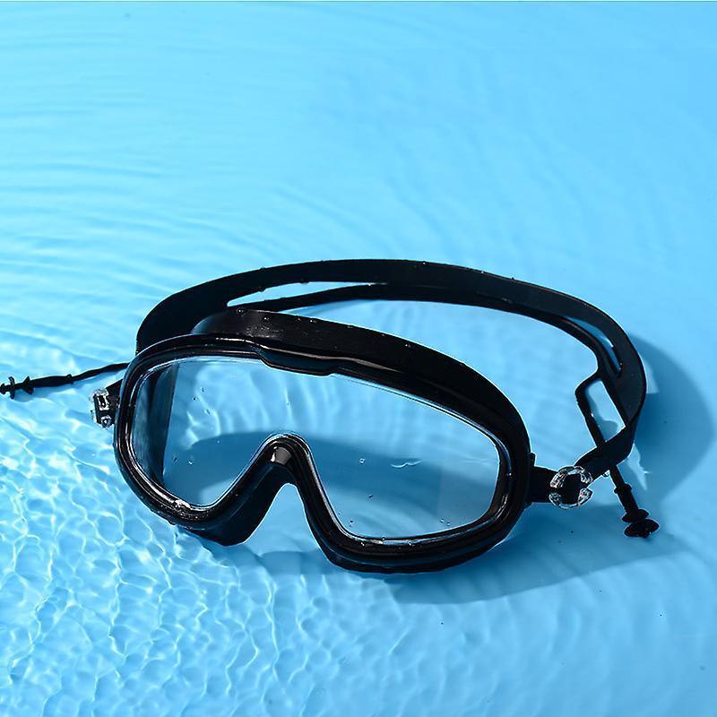 Large Frame High Grade Swim Goggles Waterproof Fogproof HD Swimming Glasses for Men Women Black - Image 3