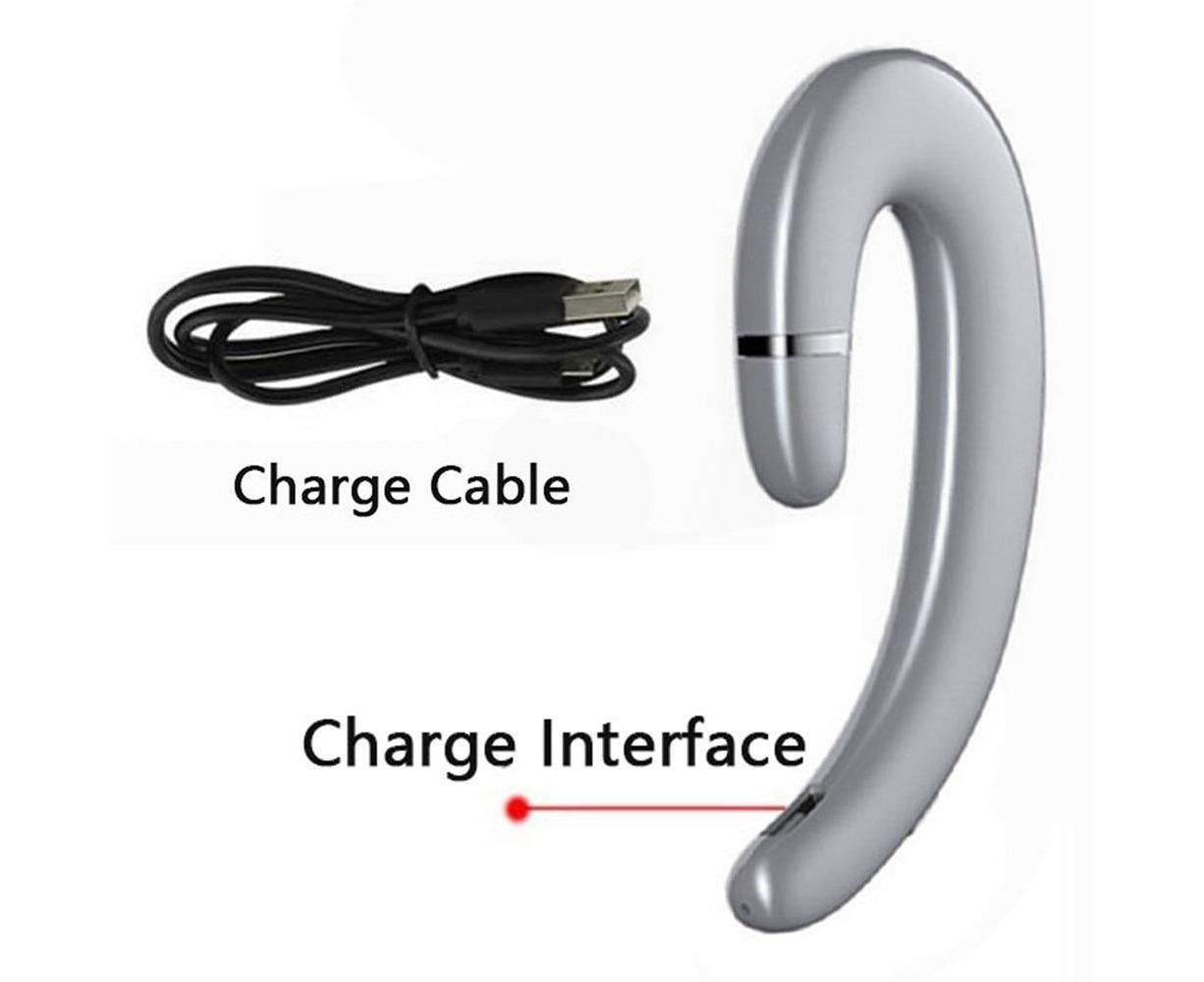 Ear Hook Wireless Headphones - Non Ear Plug - Noise Cancelling Single Ear Headset with Mic - Image 3
