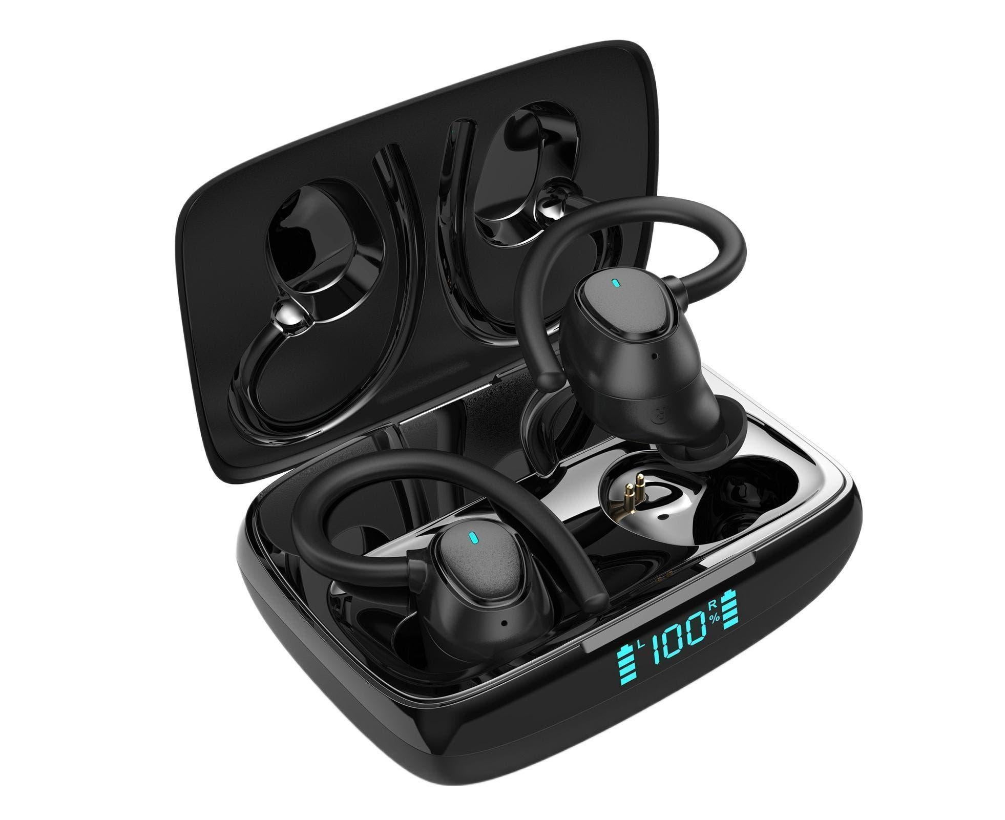 Noise Cancelling Ear Hook Earbuds-Black - Image 1