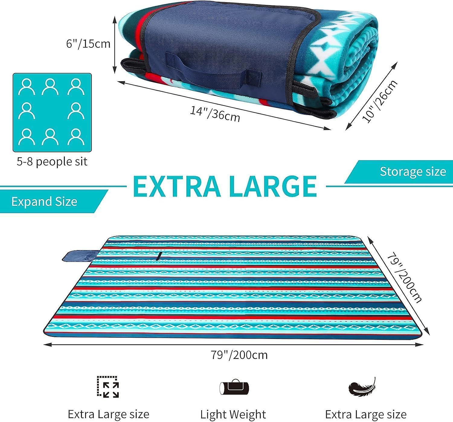 Picnic blanket waterproof picnic beach carpet pattern - Image 2