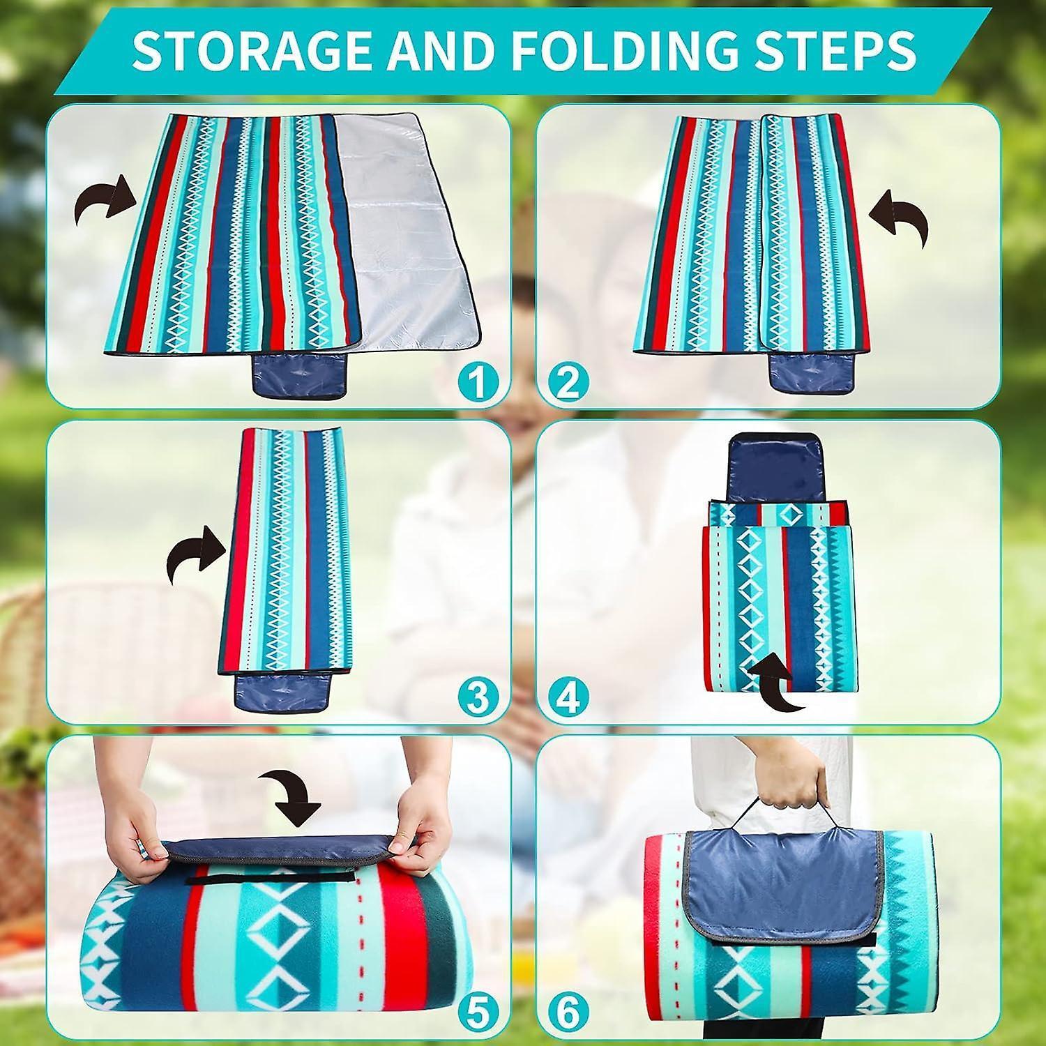 Picnic blanket waterproof picnic beach carpet pattern - Image 5