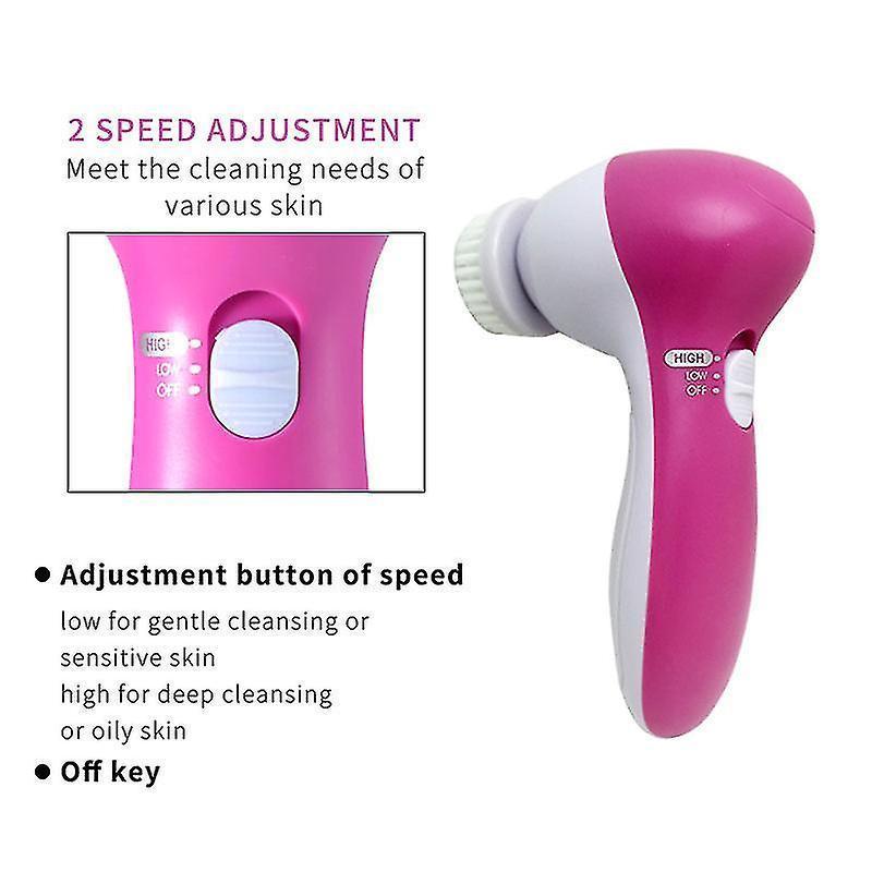 Electric Facial Cleaner 5 In 1 Face Cleansing Brush Wash Machine Spa Skin Care Massager Blackhead Cleaning Facial Cleanser Tools - Image 4