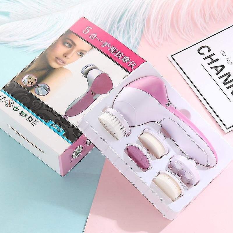 Electric Facial Cleaner 5 In 1 Face Cleansing Brush Wash Machine Spa Skin Care Massager Blackhead Cleaning Facial Cleanser Tools - Image 5