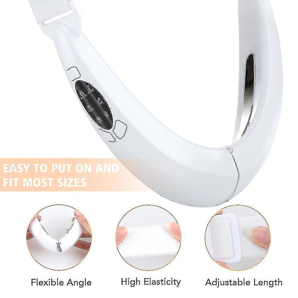 Led Photon Therapy Double Chin Removal Electric V-face Slimming Vibration Massager Face Lift Device - KKS699 White - Image 5