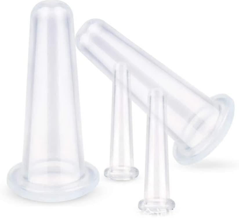 Silicone Facial Cupping Set Face And Eye Cupping Massage Kit Vacuum Massage Cup Anti-wrinkle And Anti-aging Natural Skin Care Beauty Tool(white)4pcs - Image 2