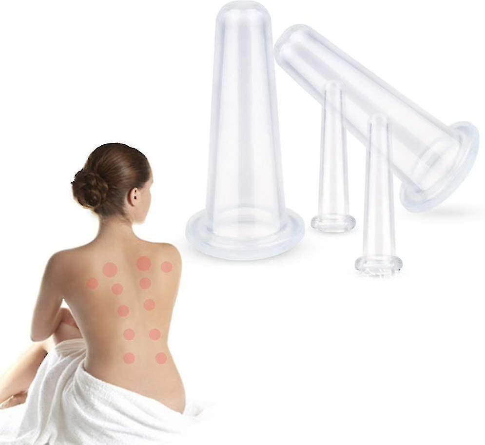 Silicone Facial Cupping Set Face And Eye Cupping Massage Kit Vacuum Massage Cup Anti-wrinkle And Anti-aging Natural Skin Care Beauty Tool(white)4pcs - Image 4