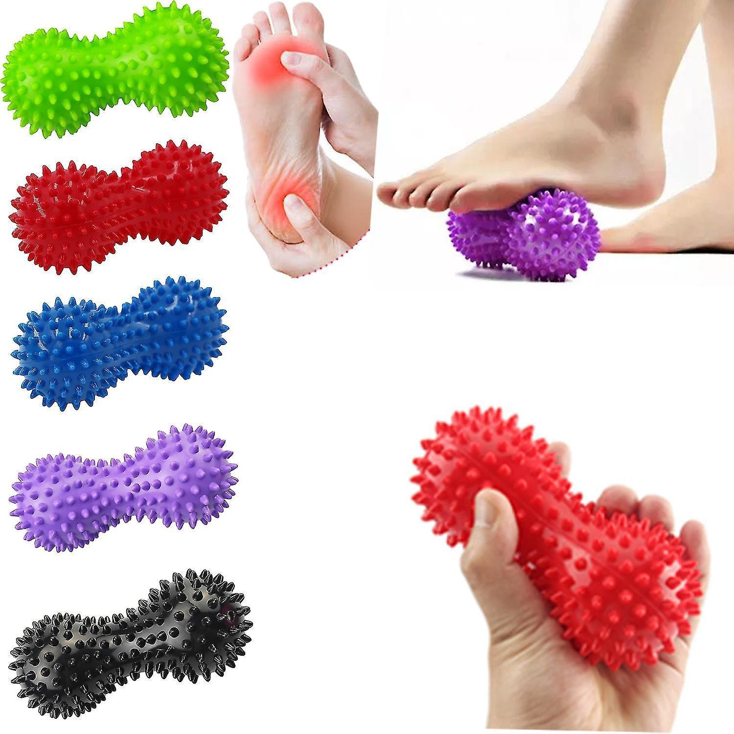 Myofascial Balls Spiky Massage Ball Trigger Point Sport Fitness Hand Foot Pain Relief Plantar Fasciitis Reliever Hedgehog Balls-Red - Image 1