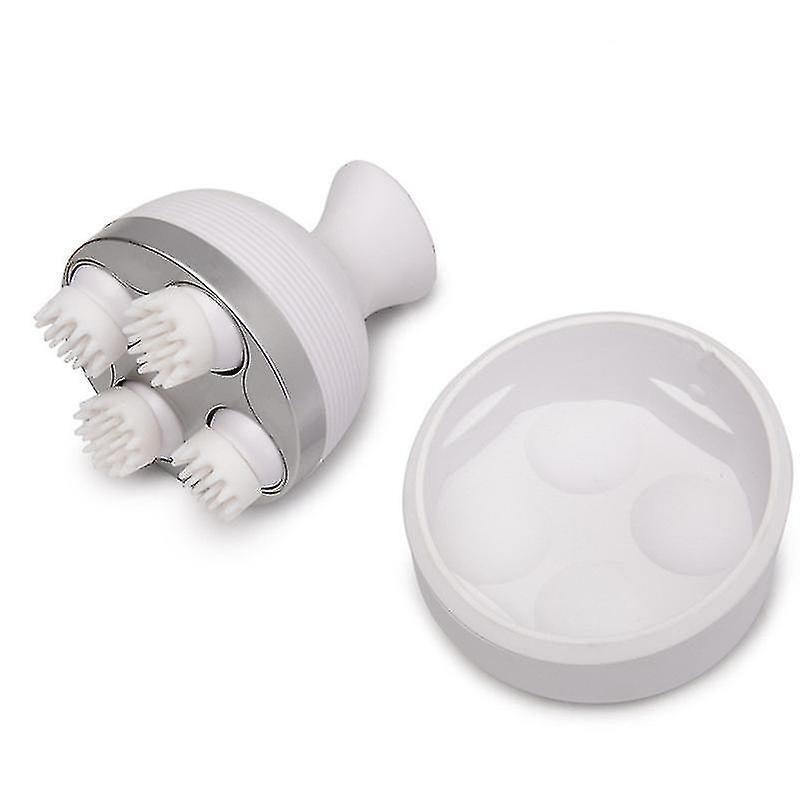Pet Head Massager, Soft Silicone Brush Head, Gentle Massage, Usb Charging, Electric Pet Massager 1pcs-white - Image 1