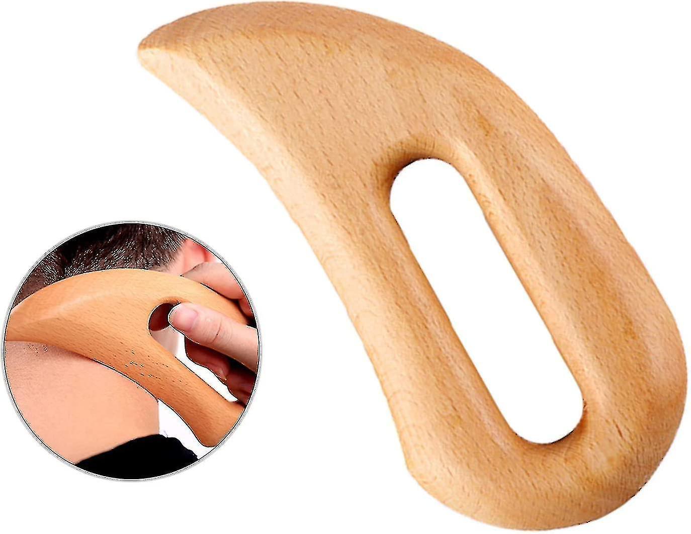 Wooden Lymphatic Drainage Massage Tool, Handheld Gua Sha Scraping Paddle, Anti Cellulite, Used On Whole Body, Manual Muscle Pain Relief - Image 1