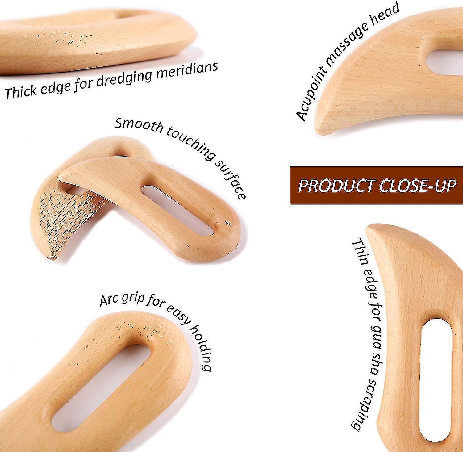 Wooden Lymphatic Drainage Massage Tool, Handheld Gua Sha Scraping Paddle, Anti Cellulite, Used On Whole Body, Manual Muscle Pain Relief - Image 3