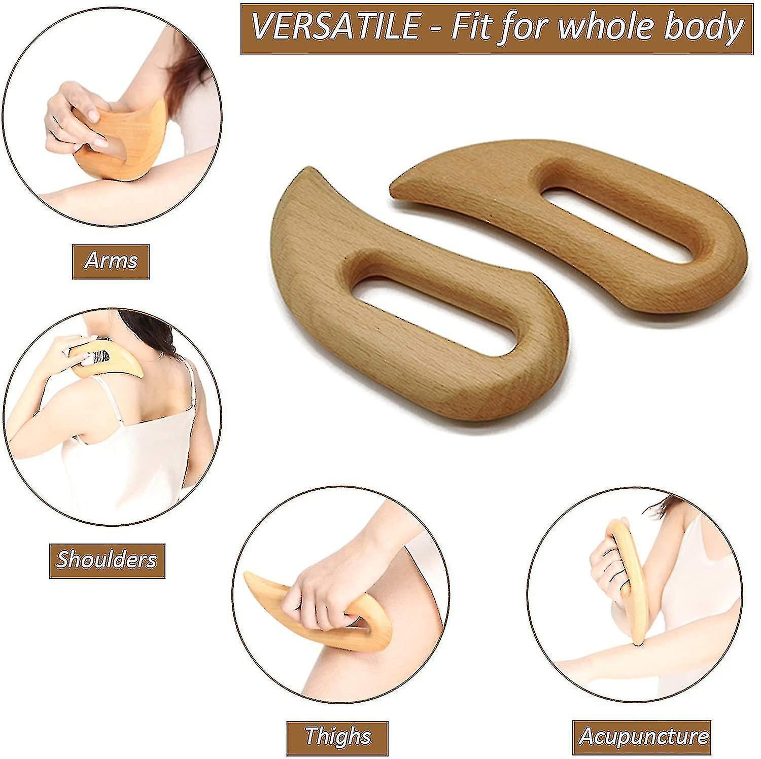 Wooden Lymphatic Drainage Massage Tool, Handheld Gua Sha Scraping Paddle, Anti Cellulite, Used On Whole Body, Manual Muscle Pain Relief - Image 4