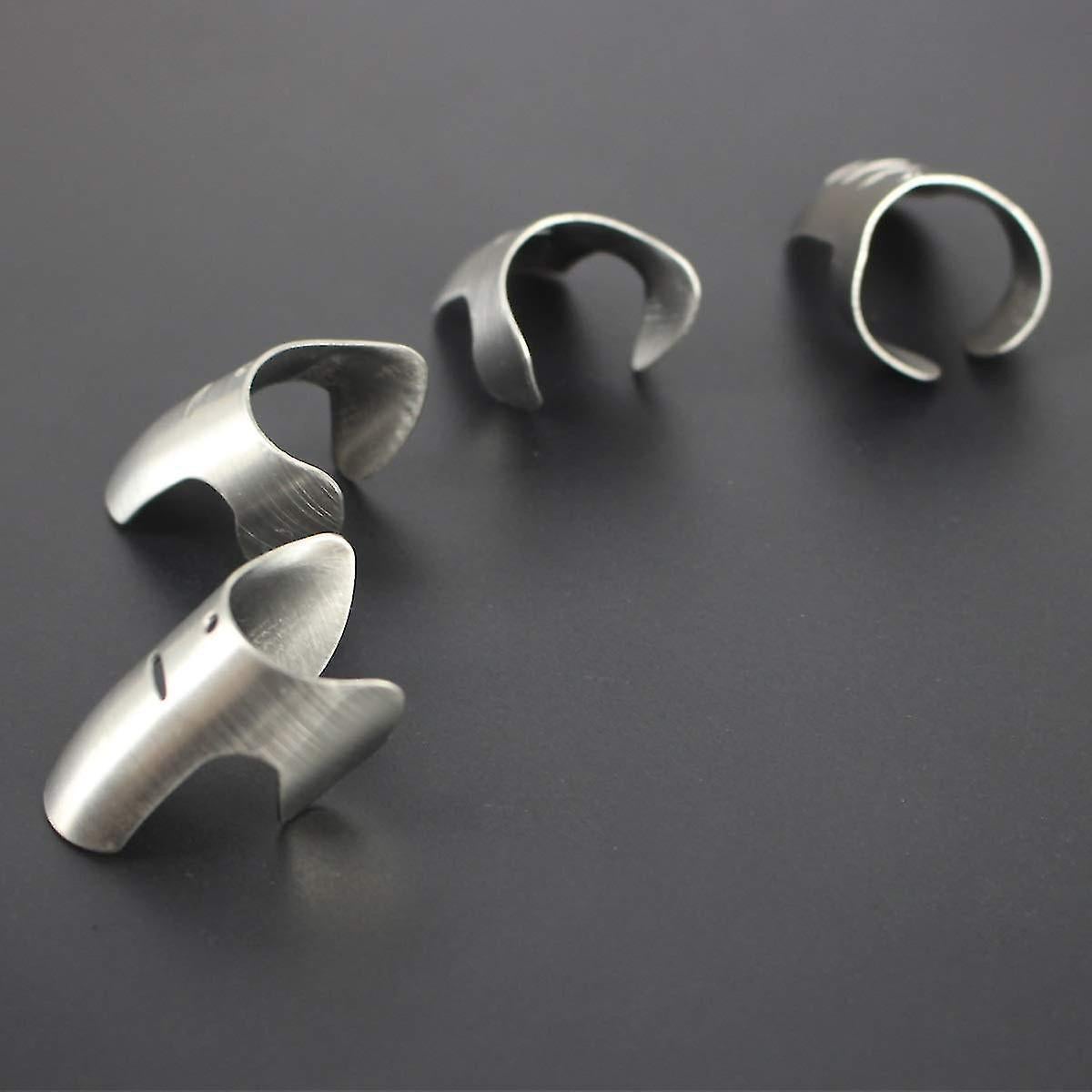 4pcs Kitchen Stainless Steel Finger Nail Protector Hand Cut Guard secure Slice Knife Tool, Kitchen Finger Cutting Protector - Image 3
