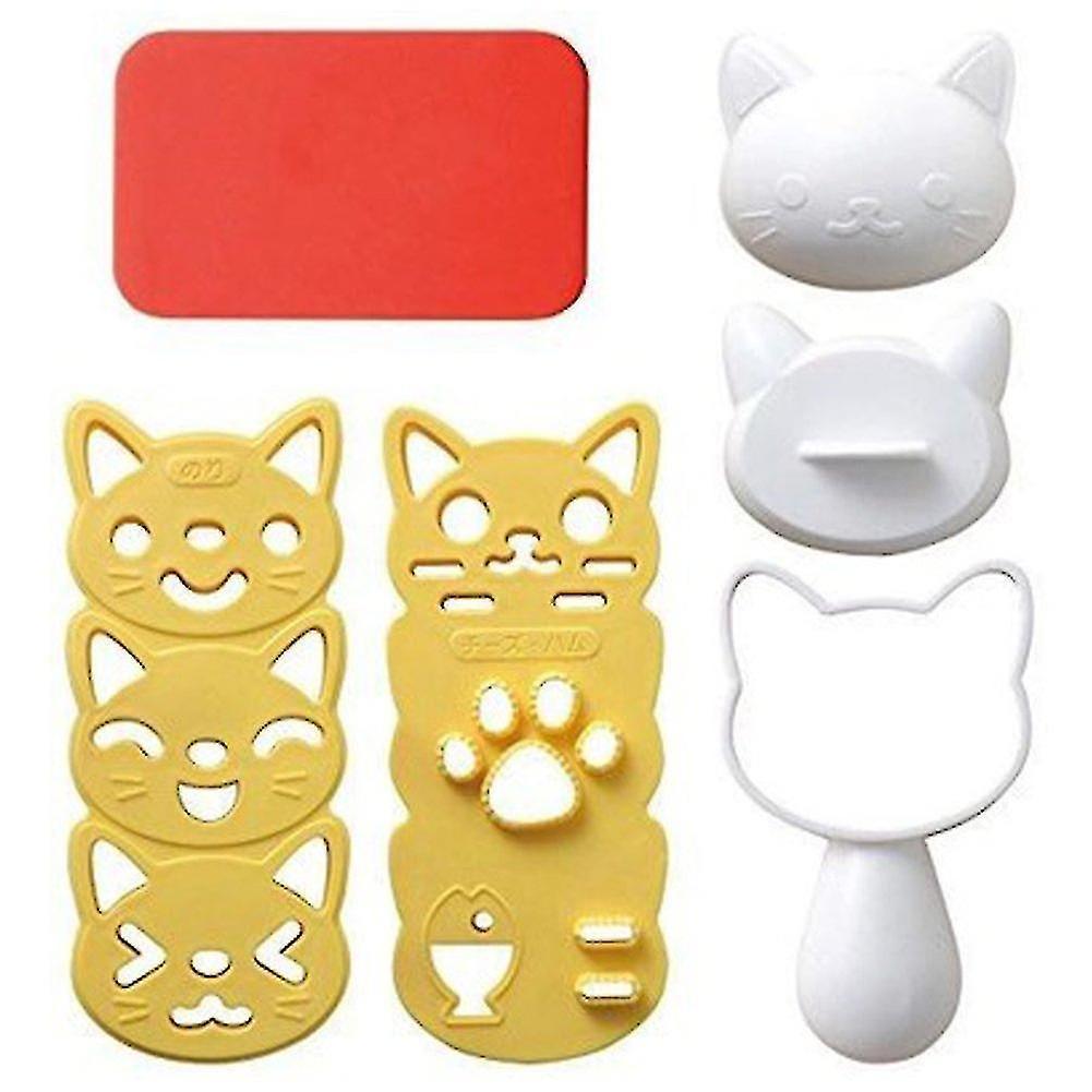 Rice Ball Mold Set Cat Lovely Rice Ball Mold Sushi Mold Pattern Sushi Kitchen Rice Mould Sandwich Diy Kitchen Tools - Image 2