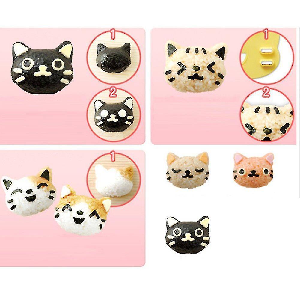 Rice Ball Mold Set Cat Lovely Rice Ball Mold Sushi Mold Pattern Sushi Kitchen Rice Mould Sandwich Diy Kitchen Tools - Image 3