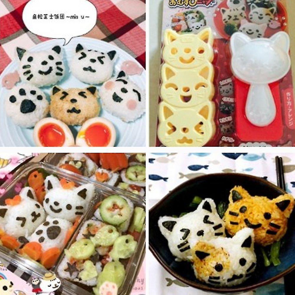 Rice Ball Mold Set Cat Lovely Rice Ball Mold Sushi Mold Pattern Sushi Kitchen Rice Mould Sandwich Diy Kitchen Tools - Image 4