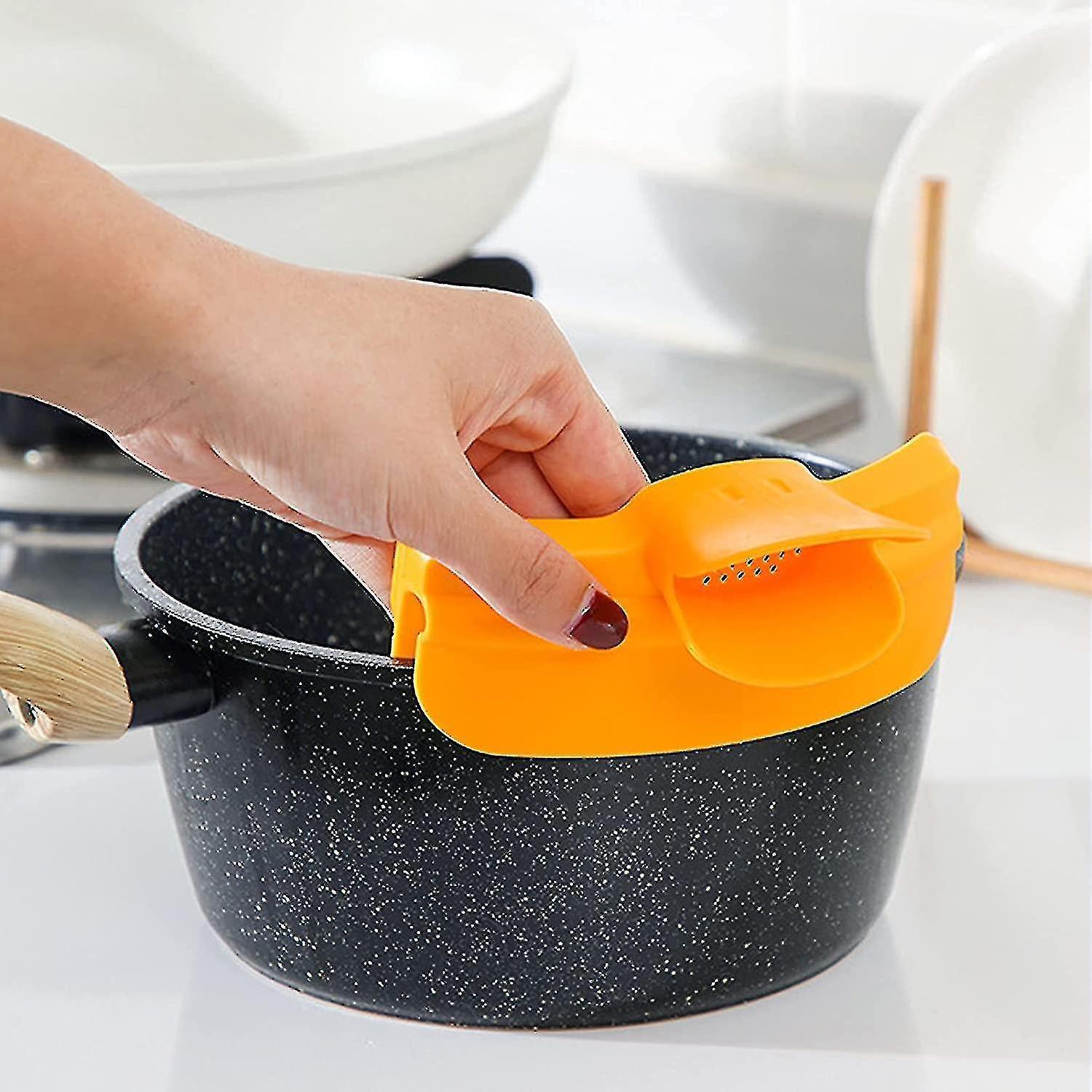 2pcs Kitchen Dedicated Spill Proof Round Edge Pot Deflector Pour Soup Funnel,duckbill Diversion Mouth Funnel,kitchen Pour Soup Strainer Deflector Tool - Image 3
