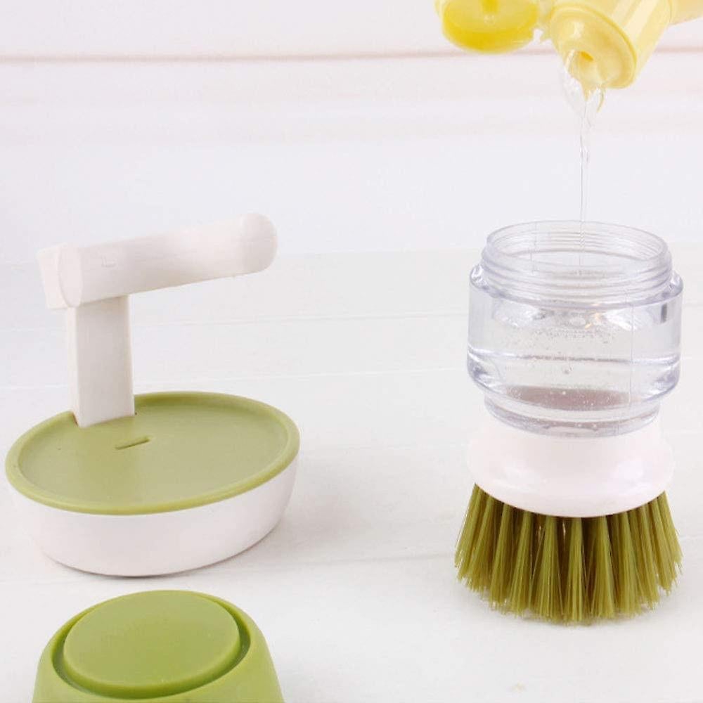 Palm Brush Upgraded,dish Brush Kitchen Soap Dispensing Brush With Storage Stand Dishes Mini Soap Liquid Brush For Kitchen Dish Pot Pan Sink - Image 2
