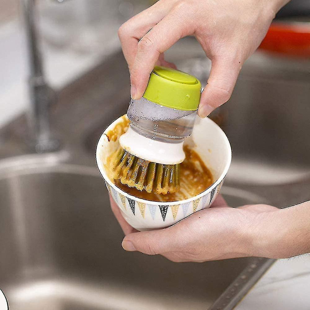 Palm Brush Upgraded,dish Brush Kitchen Soap Dispensing Brush With Storage Stand Dishes Mini Soap Liquid Brush For Kitchen Dish Pot Pan Sink - Image 5