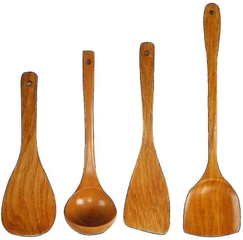 4 Pieces Kitchen Utensil Sets Wooden Cooking Utensil Set - Image 1