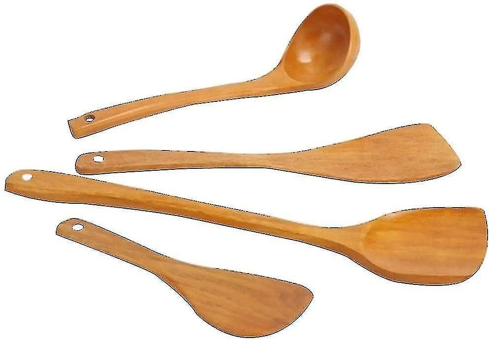 4 Pieces Kitchen Utensil Sets Wooden Cooking Utensil Set - Image 3