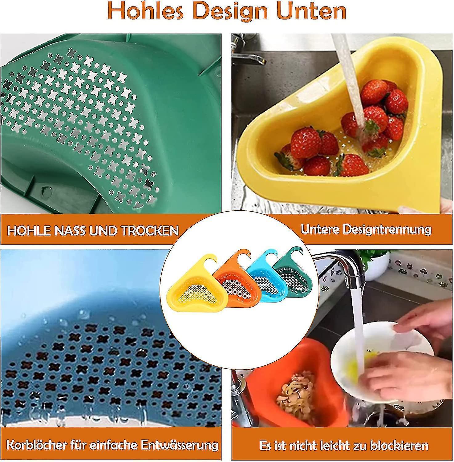 4 Pack Triangular Sink Strainer Basket, Multifunctional Hanging Filter Basket For Kitchen - Image 4