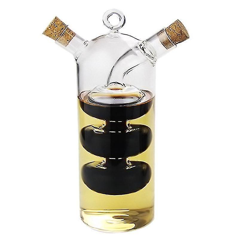 2-in-1 Double Layer Bottle Sauce Oil Vinegar Glass Bottle Condiment Seasoning Sealed Kitchen - Image 1