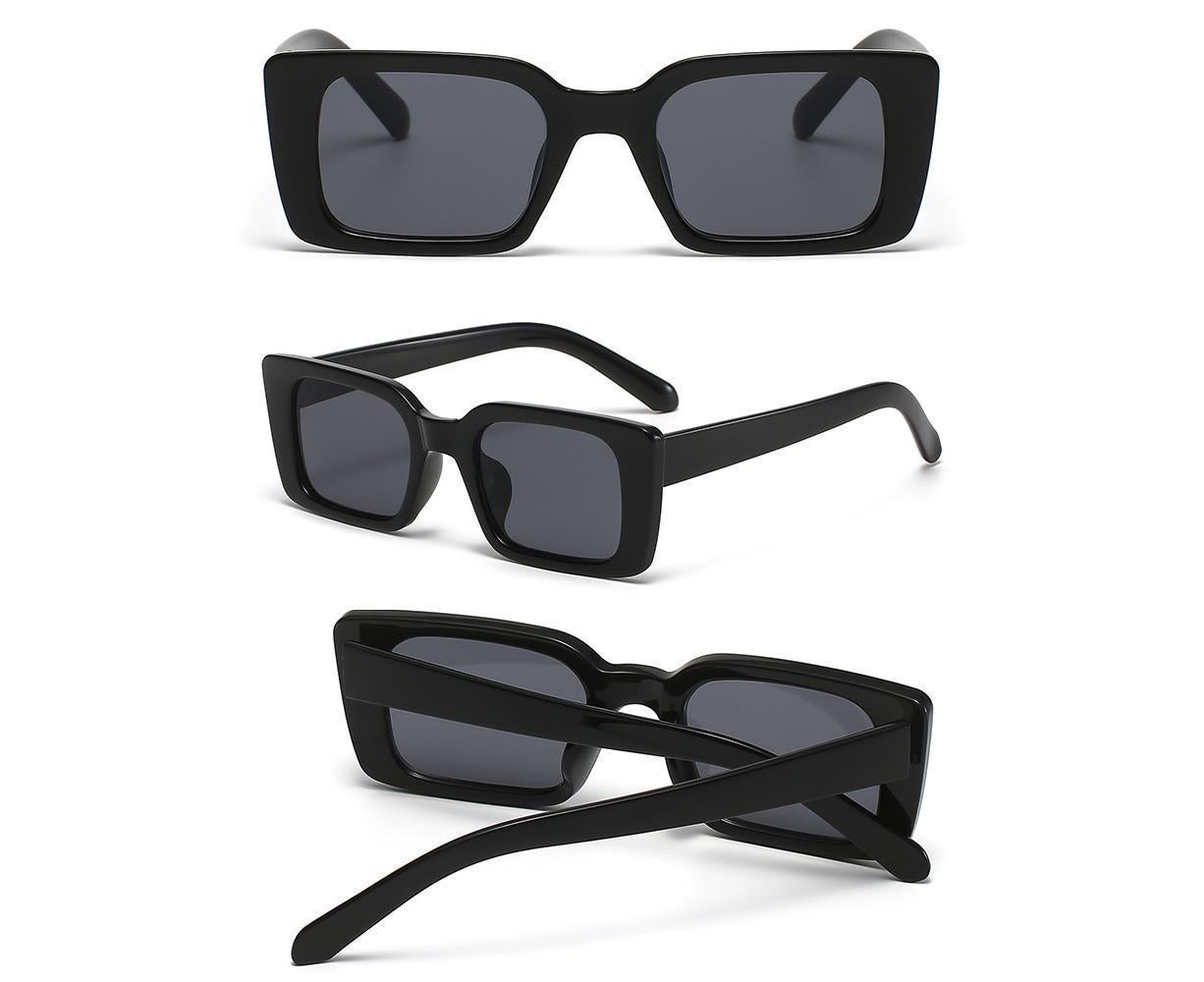 Small Rectangle Sunglasses For Women Retro Gradient Sun Glasses Female Vintage Anti Glare Shades Ladies UV400 - Hawksbill Black - Image 2
