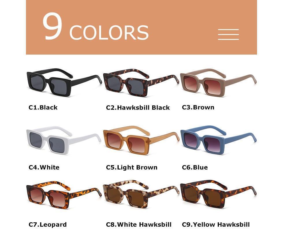 Small Rectangle Sunglasses For Women Retro Gradient Sun Glasses Female Vintage Anti Glare Shades Ladies UV400 - Hawksbill Black - Image 4