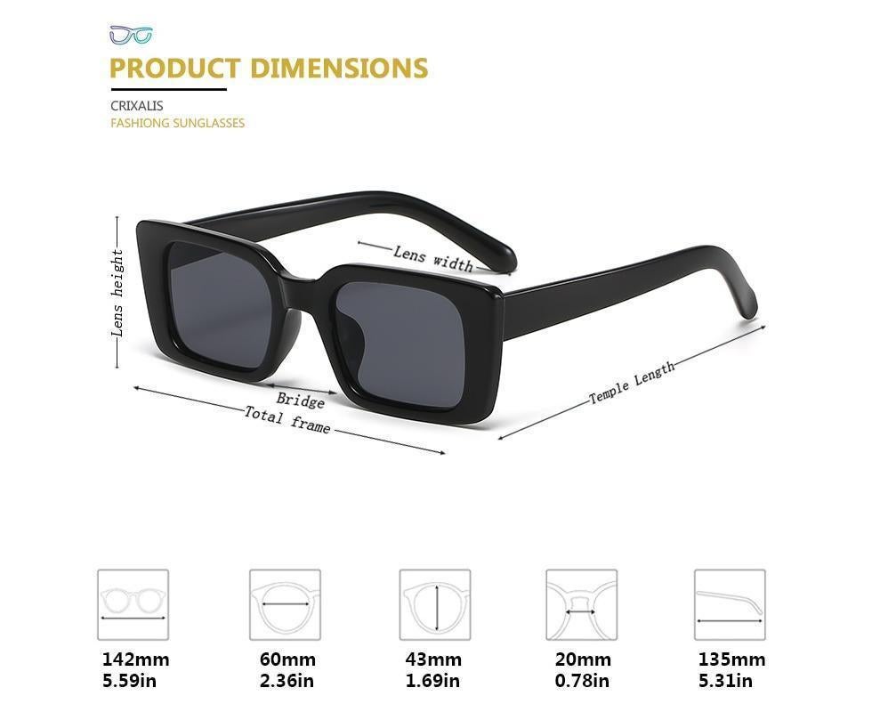 Small Rectangle Sunglasses For Women Retro Gradient Sun Glasses Female Vintage Anti Glare Shades Ladies UV400 - Hawksbill Black - Image 5
