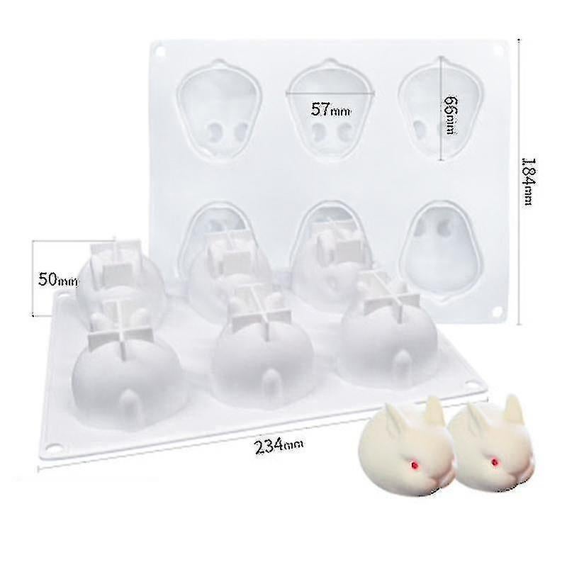 3d Cake Decorating Silicone Molds Rabbit Shape Dessert Cake Mold Baking Silicone Molds Kitchen Tool - Image 3