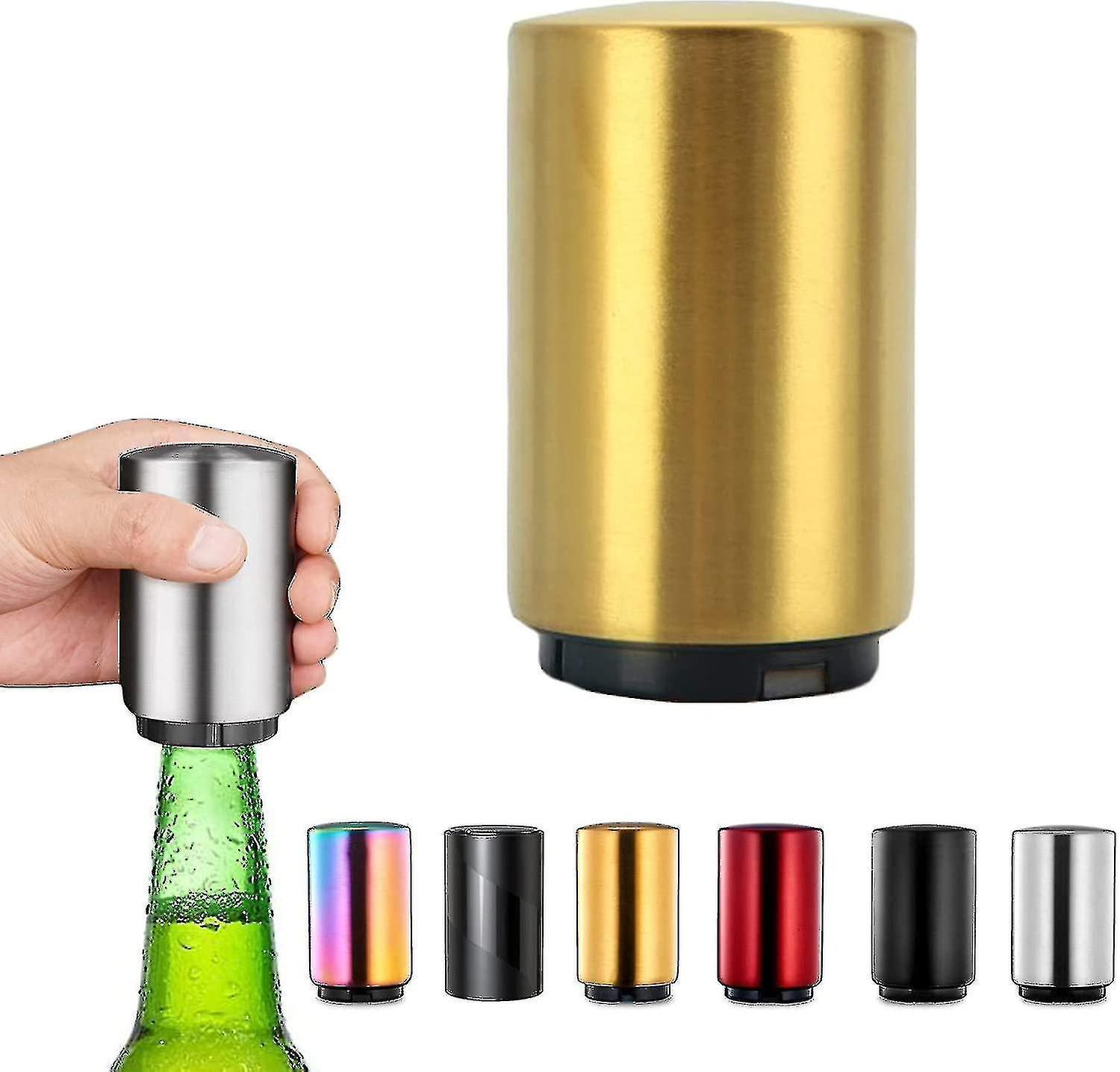 Bottle Opener, Stainless Steel Push Down Automatic Beer Bottle Opener,beer Gifts kitchen Gadgets For Adult - Image 1