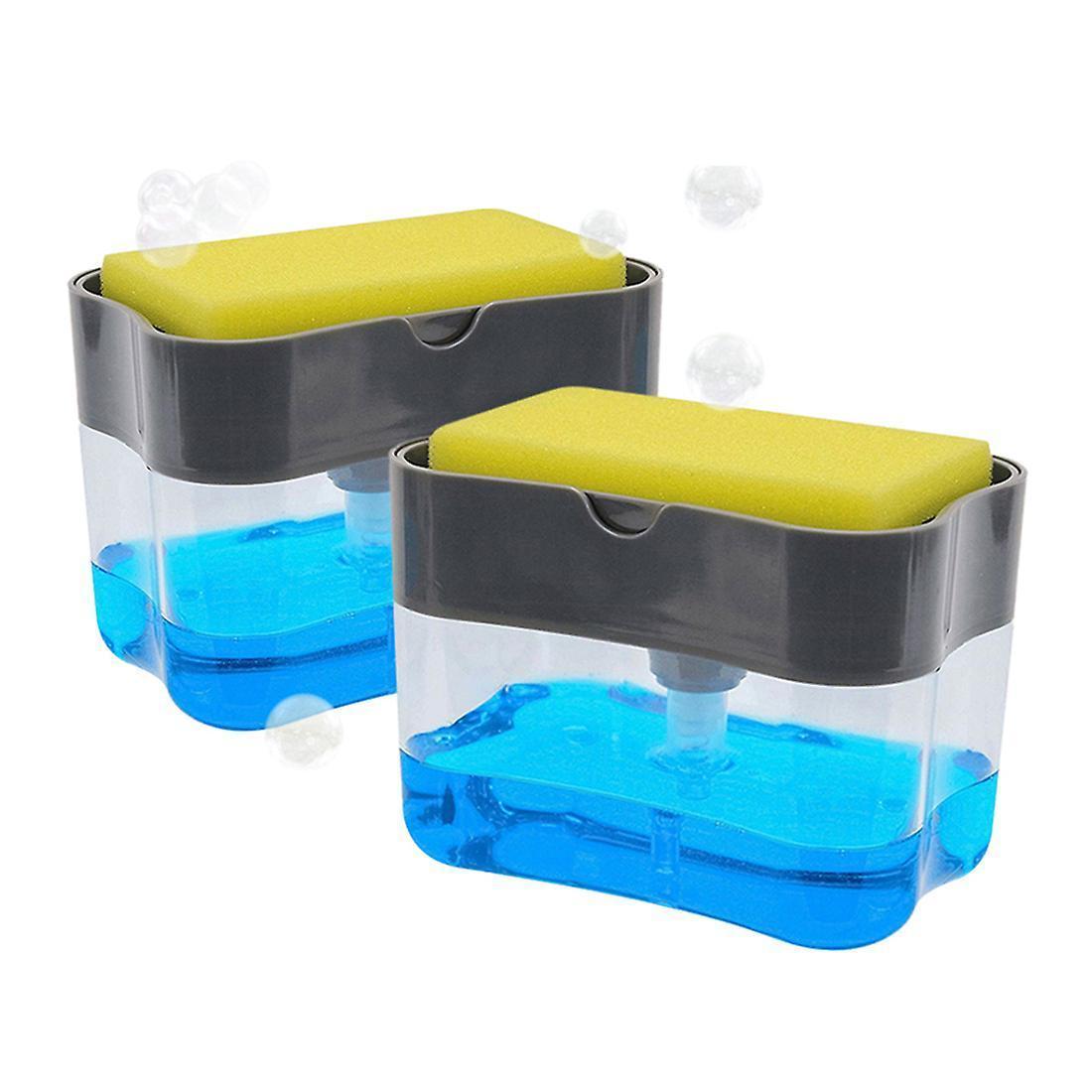 Soap Dispenser Pump With Sponge Manual Press To Clean Liquid Dispenser Container Manual Press Soap Storage Kitchen Tool - Image 1