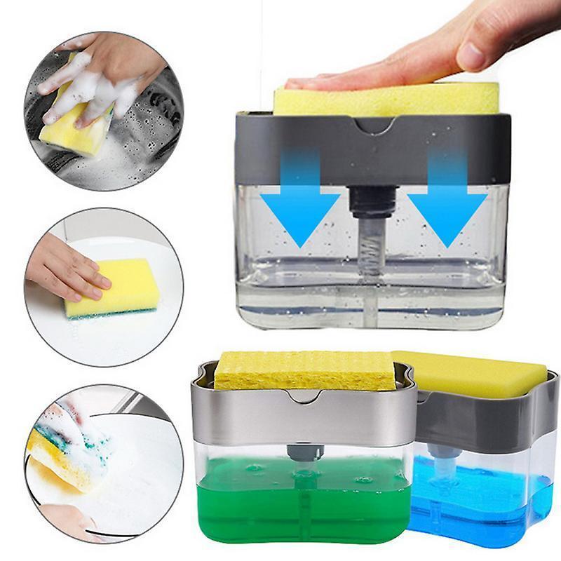Soap Dispenser Pump With Sponge Manual Press To Clean Liquid Dispenser Container Manual Press Soap Storage Kitchen Tool - Image 3