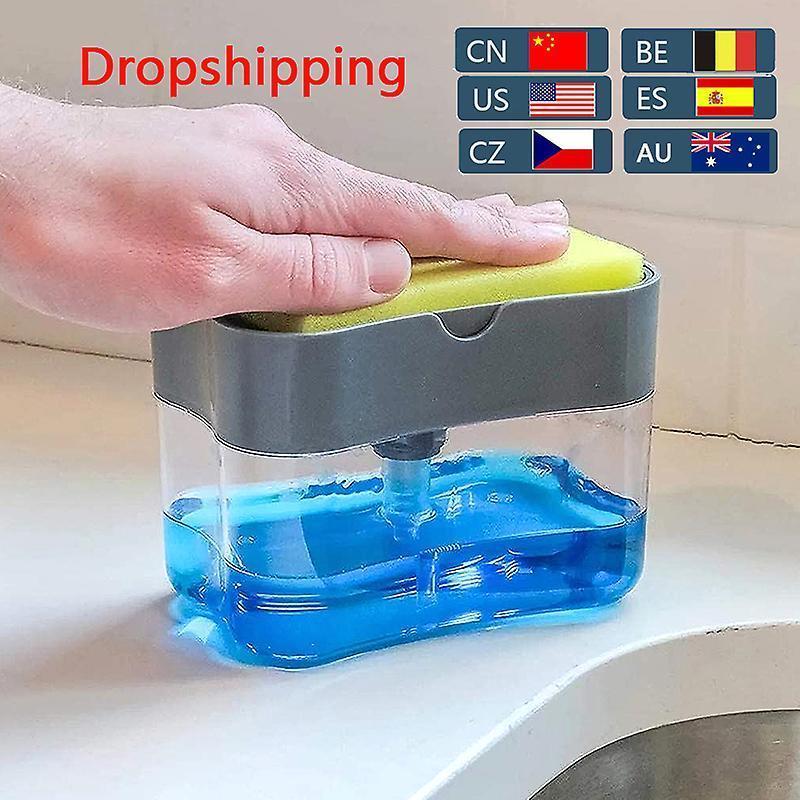 Soap Dispenser Pump With Sponge Manual Press To Clean Liquid Dispenser Container Manual Press Soap Storage Kitchen Tool - Image 5