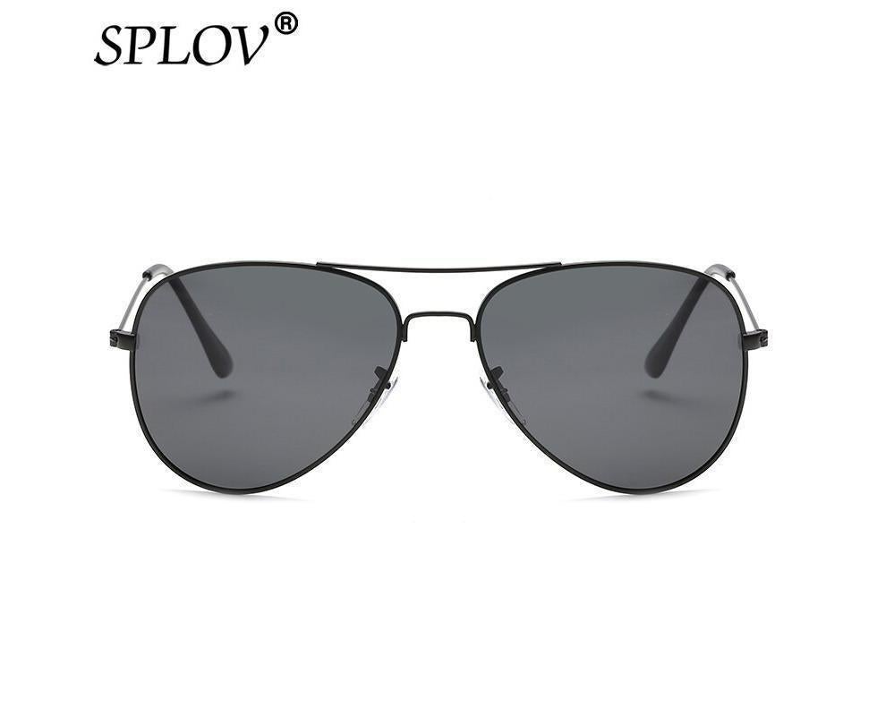 SPLOV Aviation Polarized Sunglasses Men and Women Brand Designer Pilot Sun Glasses Classic Coating Driving - Black Grey - Image 2